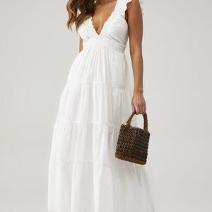 LoveShackFancy White Ruffled Maxi Dress